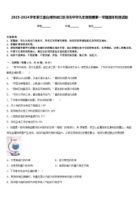 2023-2024学年浙江省台州市椒江区书生中学九年级物理第一学期期末检测试题含答案