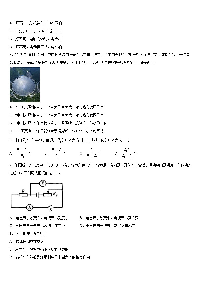 2023-2024学年海南省华东师范大第二附属中学九年级物理第一学期期末检测模拟试题含答案02