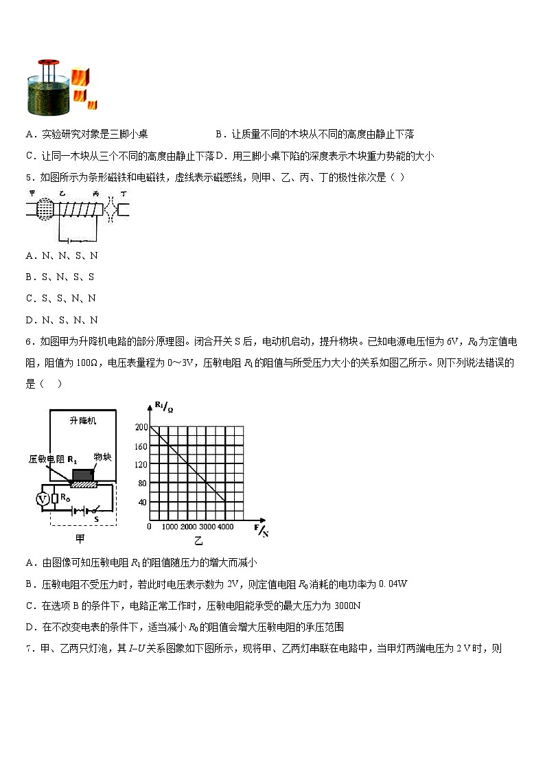 2023-2024学年海南省临高县美台中学九上物理期末联考模拟试题含答案02