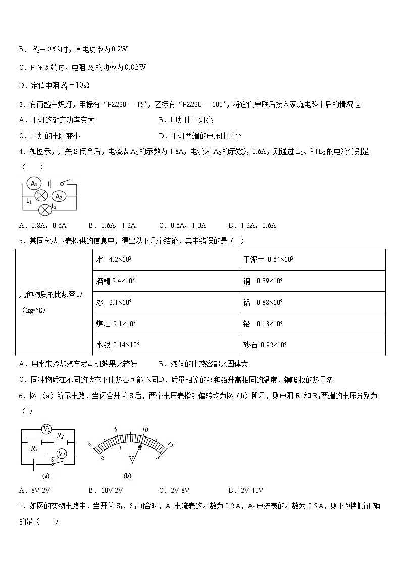 2023-2024学年海南省屯昌县九年级物理第一学期期末复习检测试题含答案第2页