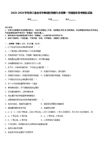 2023-2024学年浙江省金华市婺城区物理九年级第一学期期末统考模拟试题含答案