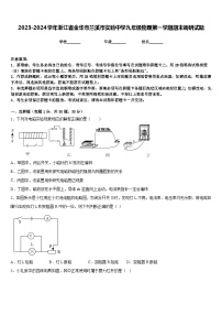 2023-2024学年浙江省金华市兰溪市实验中学九年级物理第一学期期末调研试题含答案