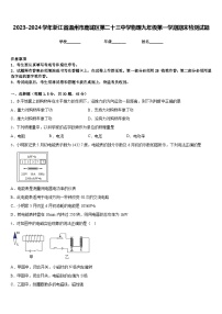 2023-2024学年浙江省温州市鹿城区第二十三中学物理九年级第一学期期末检测试题含答案