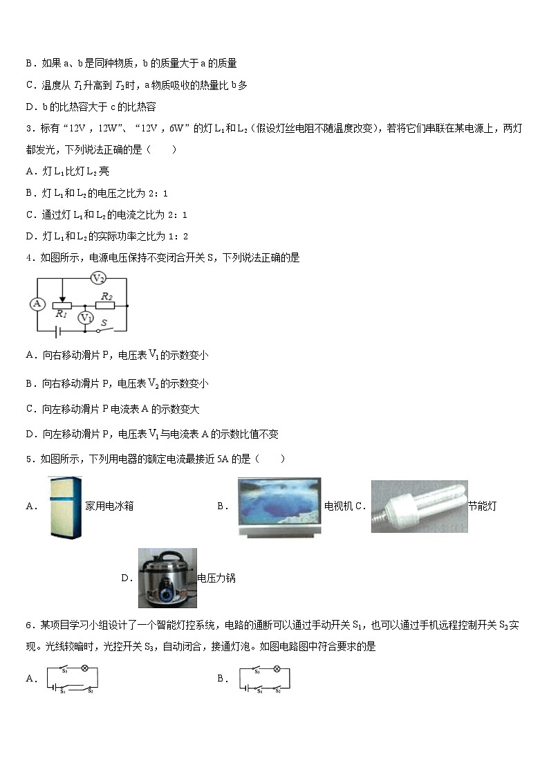 2023-2024学年浙江省绍兴蕺山外国语学校九上物理期末综合测试模拟试题含答案第2页