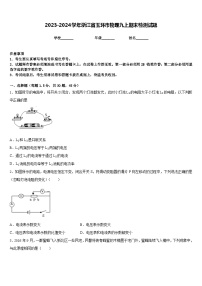 2023-2024学年浙江省玉环市物理九上期末检测试题含答案