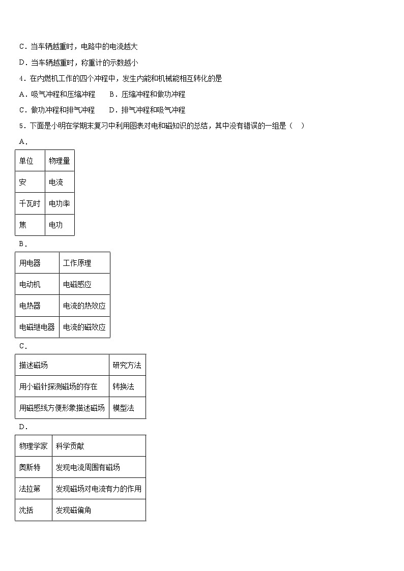 2023-2024学年湖北省宜昌市点军区天问学校物理九上期末质量检测模拟试题含答案第2页