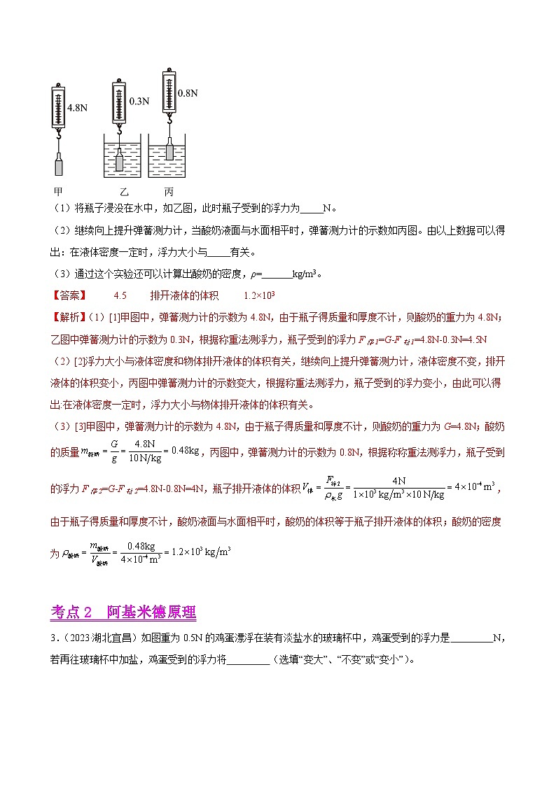 专题09 浮力及其应用-2023年中考物理真题分项汇编（全国通用）（解析版）第2页