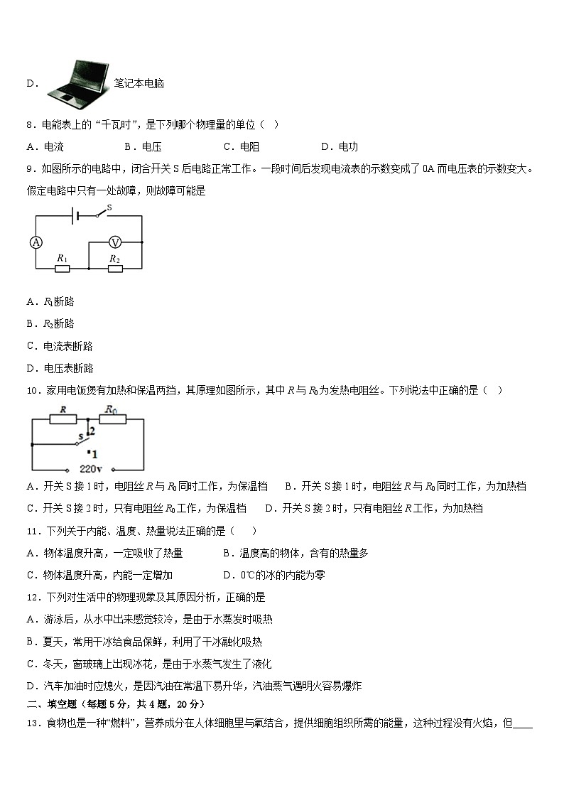 2023-2024学年湖南省郴州市第五完全中学物理九上期末质量跟踪监视试题含答案03