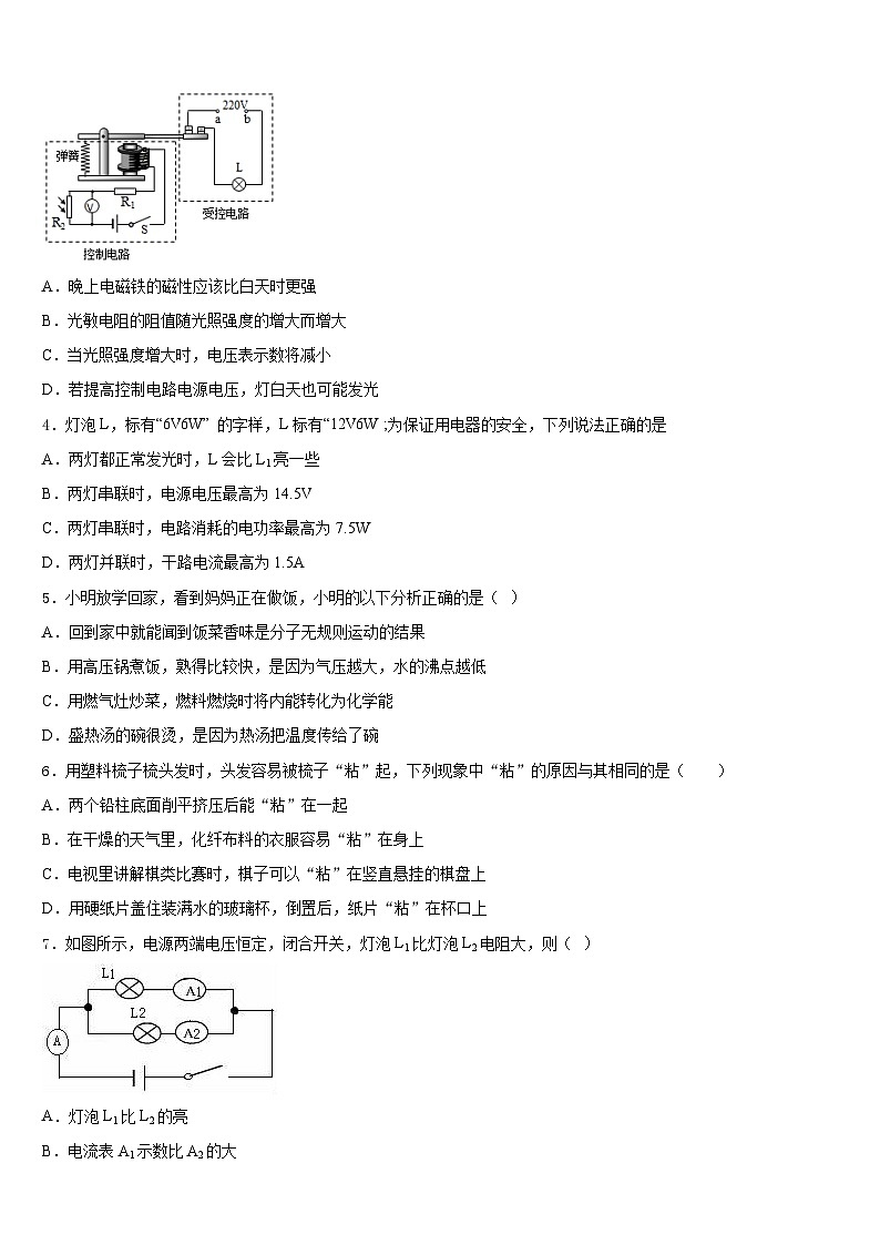 2023-2024学年湖南省武冈市实验中学九年级物理第一学期期末质量跟踪监视试题含答案第2页