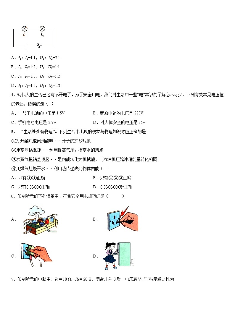2023-2024学年湖南省湘潭市名校物理九上期末质量跟踪监视模拟试题含答案02