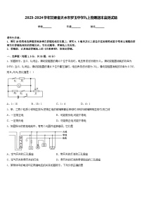 2023-2024学年甘肃省天水市罗玉中学九上物理期末监测试题含答案