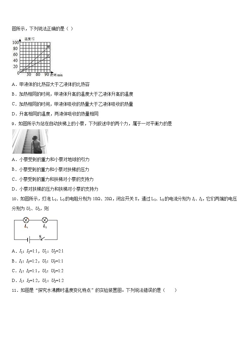 2023-2024学年湖南省长沙市望城区第二中学物理九年级第一学期期末统考试题含答案03