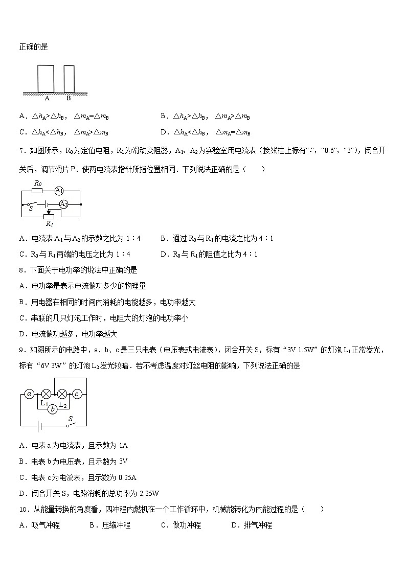 2023-2024学年福建省三元县物理九年级第一学期期末考试模拟试题含答案第2页