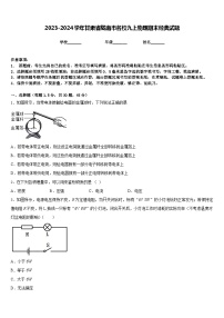 2023-2024学年甘肃省陇南市名校九上物理期末经典试题含答案