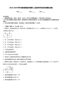 2023-2024学年甘肃省陇南市物理九上期末教学质量检测模拟试题含答案