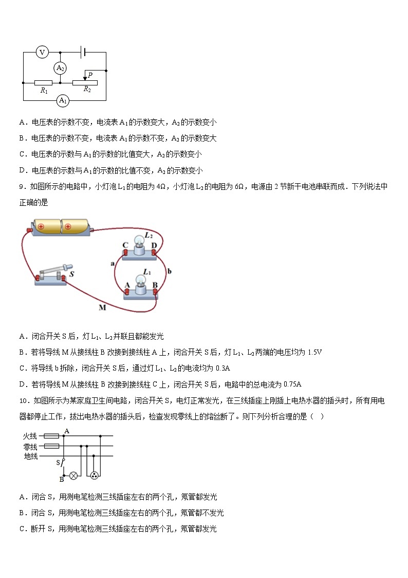 2023-2024学年甘肃省永昌六中学物理九上期末复习检测模拟试题含答案第3页