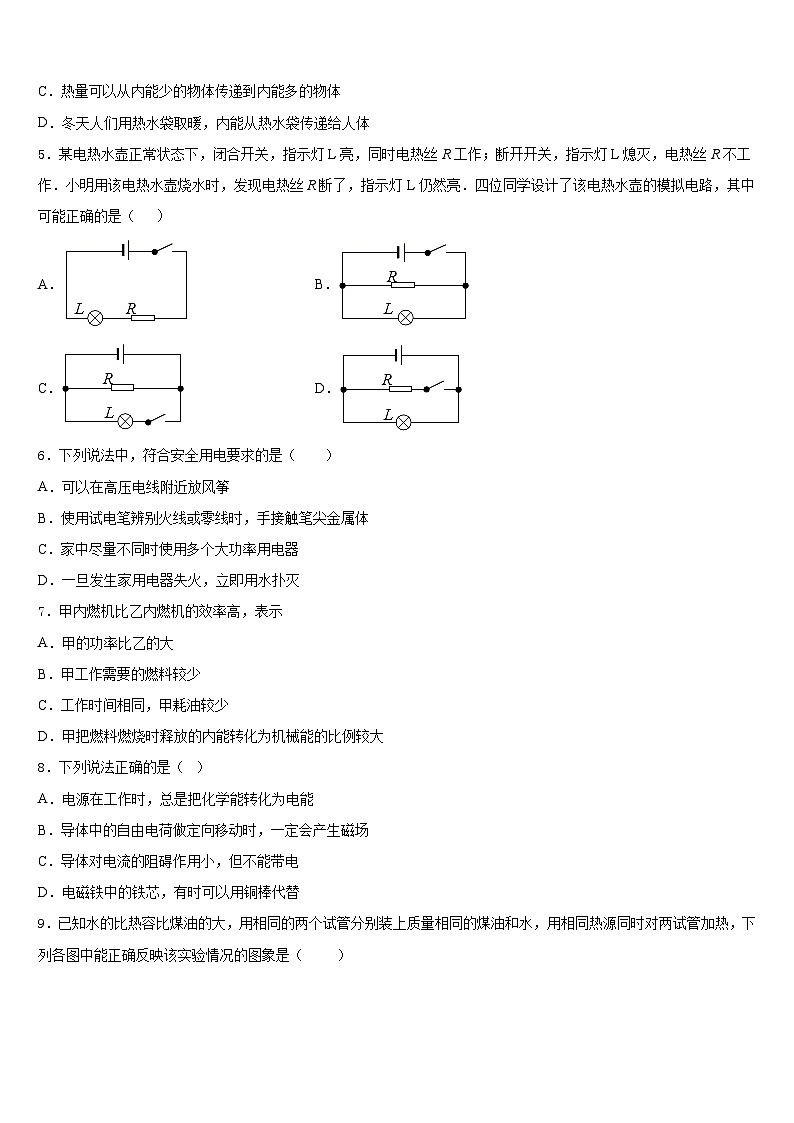 2023-2024学年福建省南安市九上物理期末经典试题含答案第2页