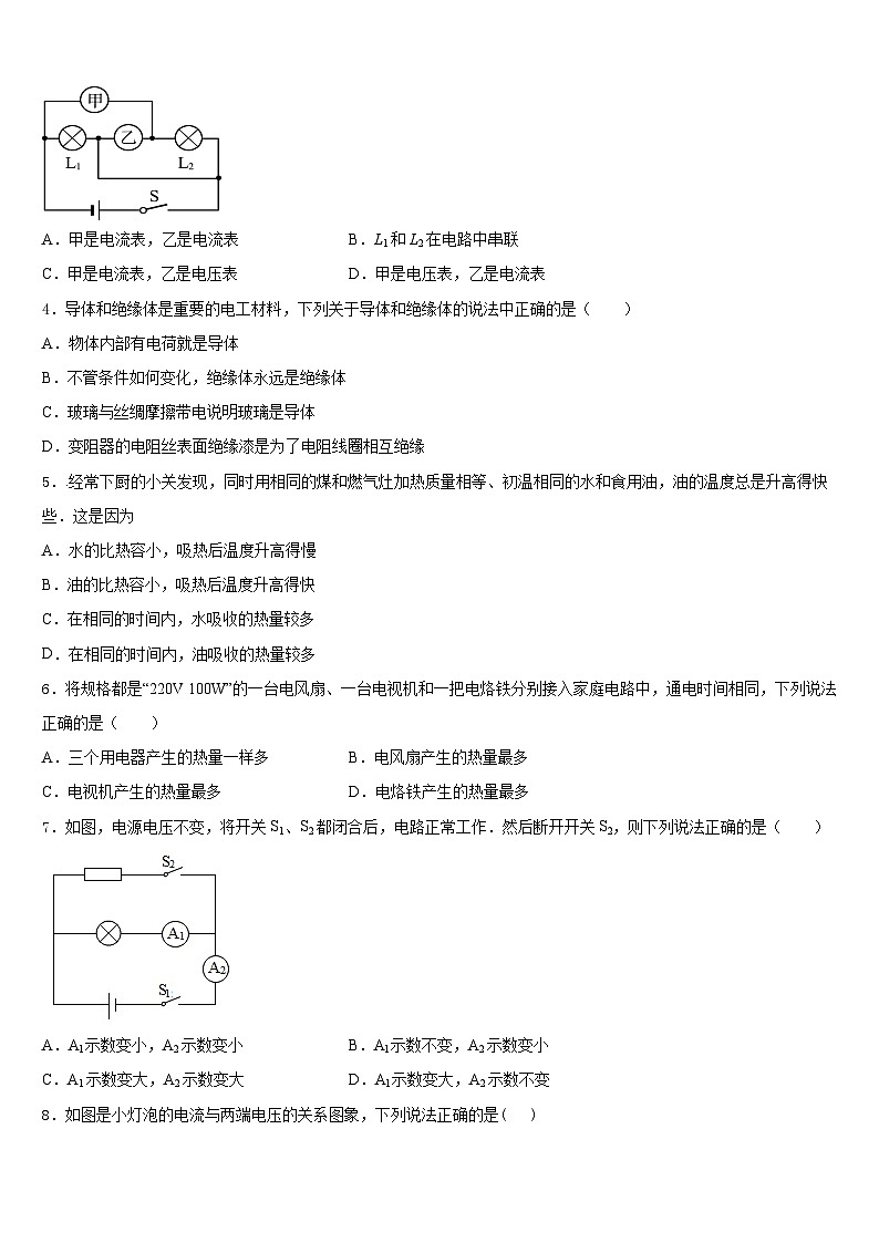 2023-2024学年福建省厦门市金尚中学九年级物理第一学期期末经典模拟试题含答案第2页