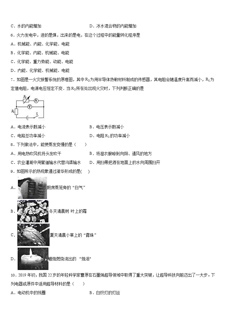 2023-2024学年福建省南平市延平区九上物理期末质量检测试题含答案02