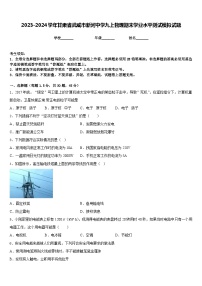 2023-2024学年甘肃省武威市新河中学九上物理期末学业水平测试模拟试题含答案