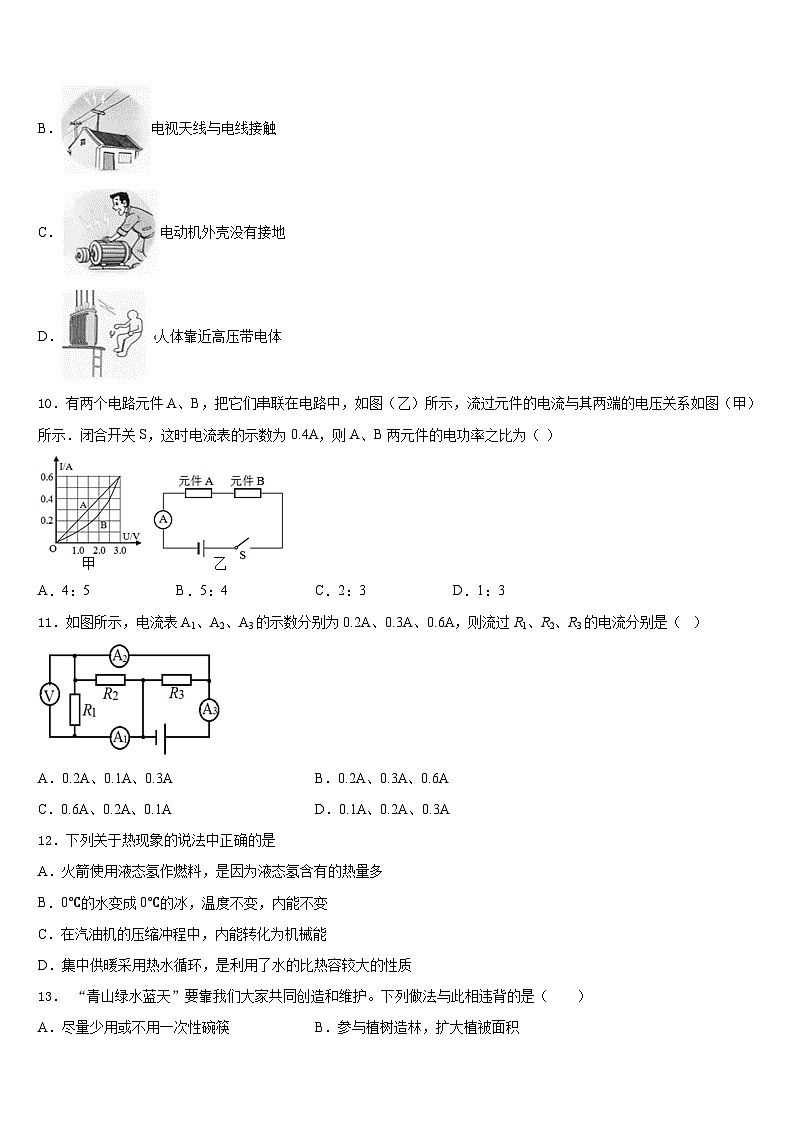 2023-2024学年福建省龙岩市永定区金丰片物理九上期末达标检测模拟试题含答案第3页