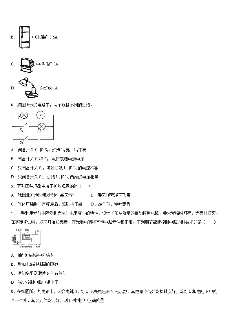 2023-2024学年福建省莆田市秀屿区莆田第二十五中学物理九年级第一学期期末达标检测试题含答案02