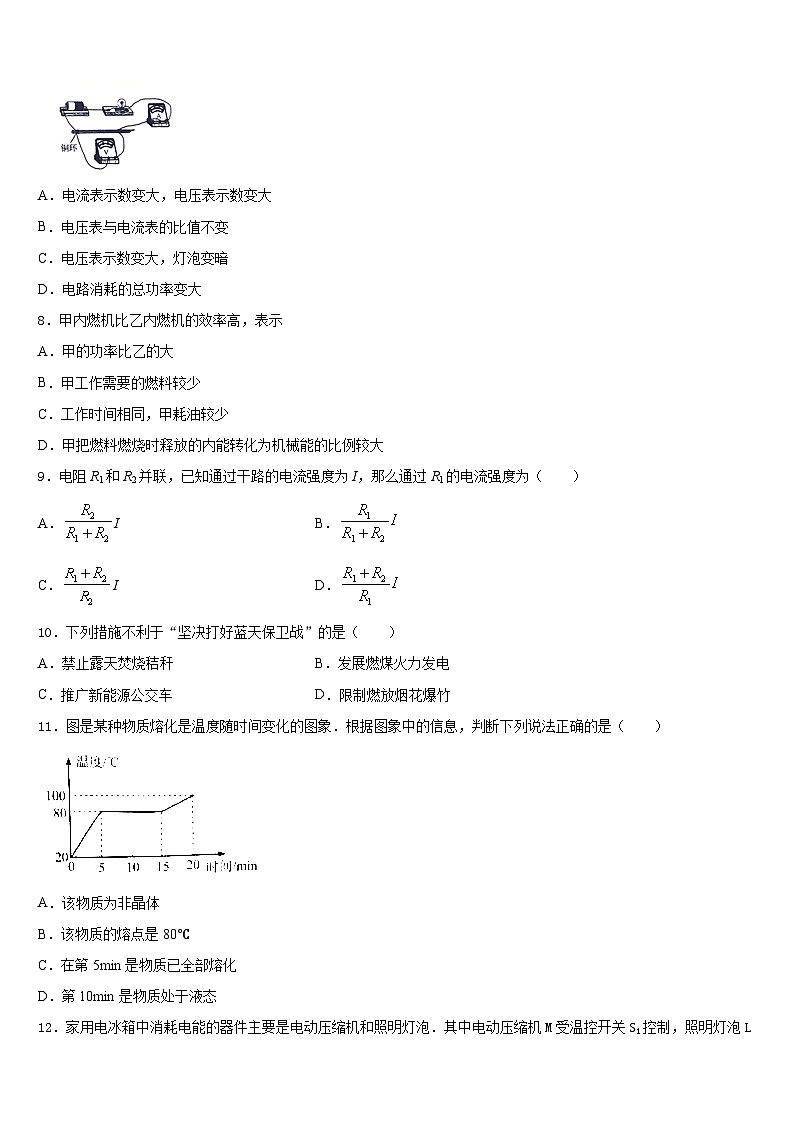 2023-2024学年衢州市重点中学物理九年级第一学期期末达标测试试题含答案第3页