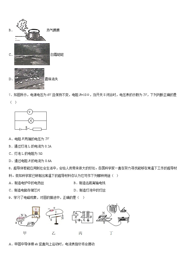 2023-2024学年辽宁省朝阳市物理九上期末学业质量监测试题含答案第3页