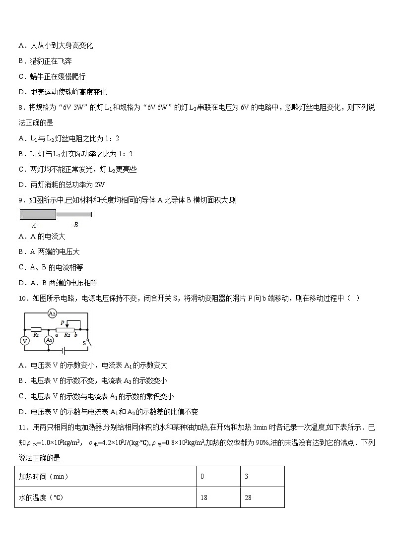 2023-2024学年重庆市北岸区九上物理期末考试模拟试题含答案第3页