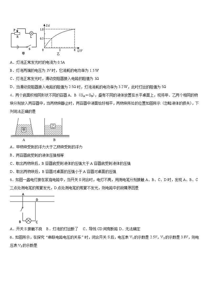 2023-2024学年阿坝市重点中学九年级物理第一学期期末达标检测试题含答案02