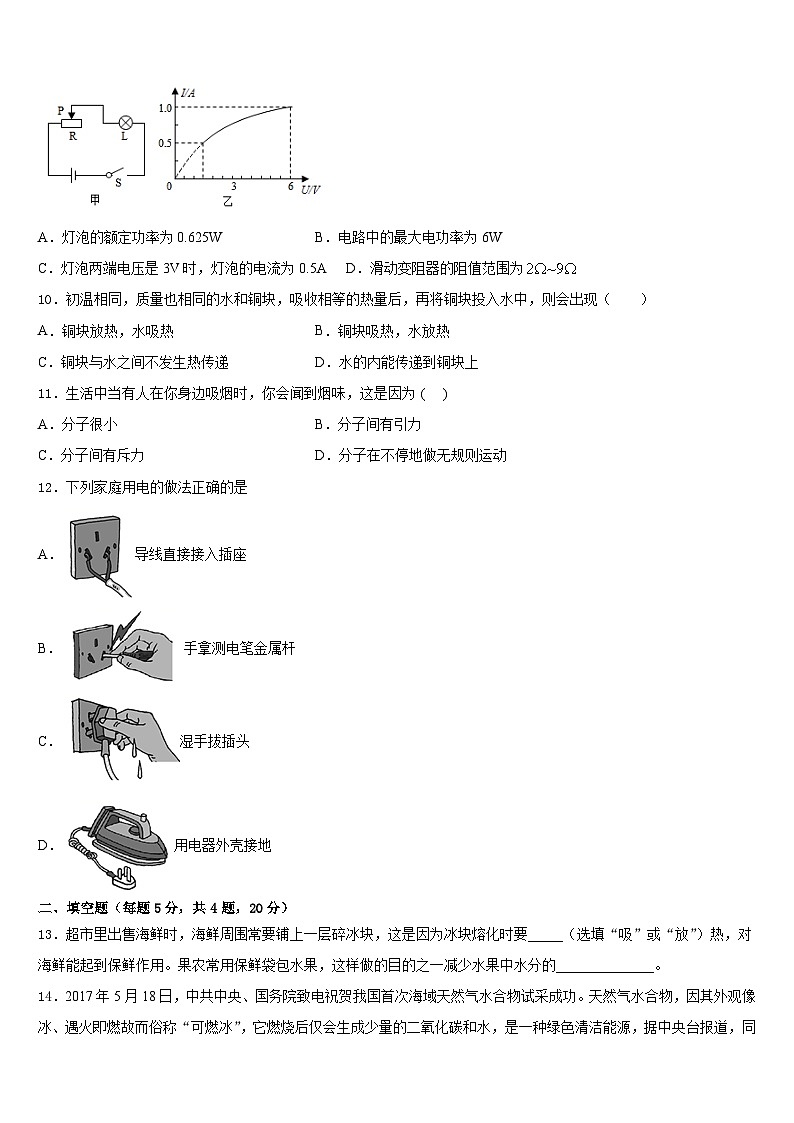 2023-2024学年陕西省安工业大附属中学物理九年级第一学期期末综合测试试题含答案第3页