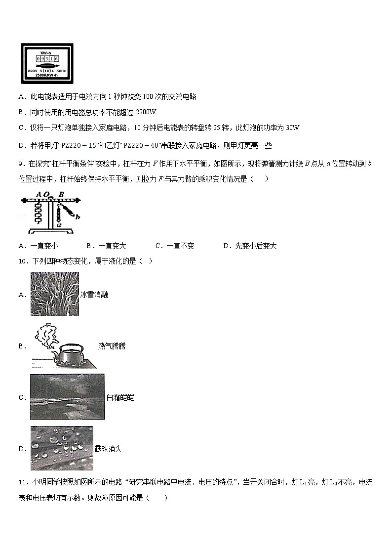 2023-2024学年陕西省商南县物理九年级第一学期期末调研模拟试题含答案03