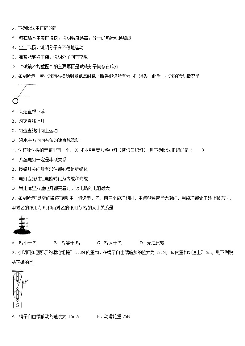 2023-2024学年陕西省武功县九上物理期末复习检测试题含答案第2页