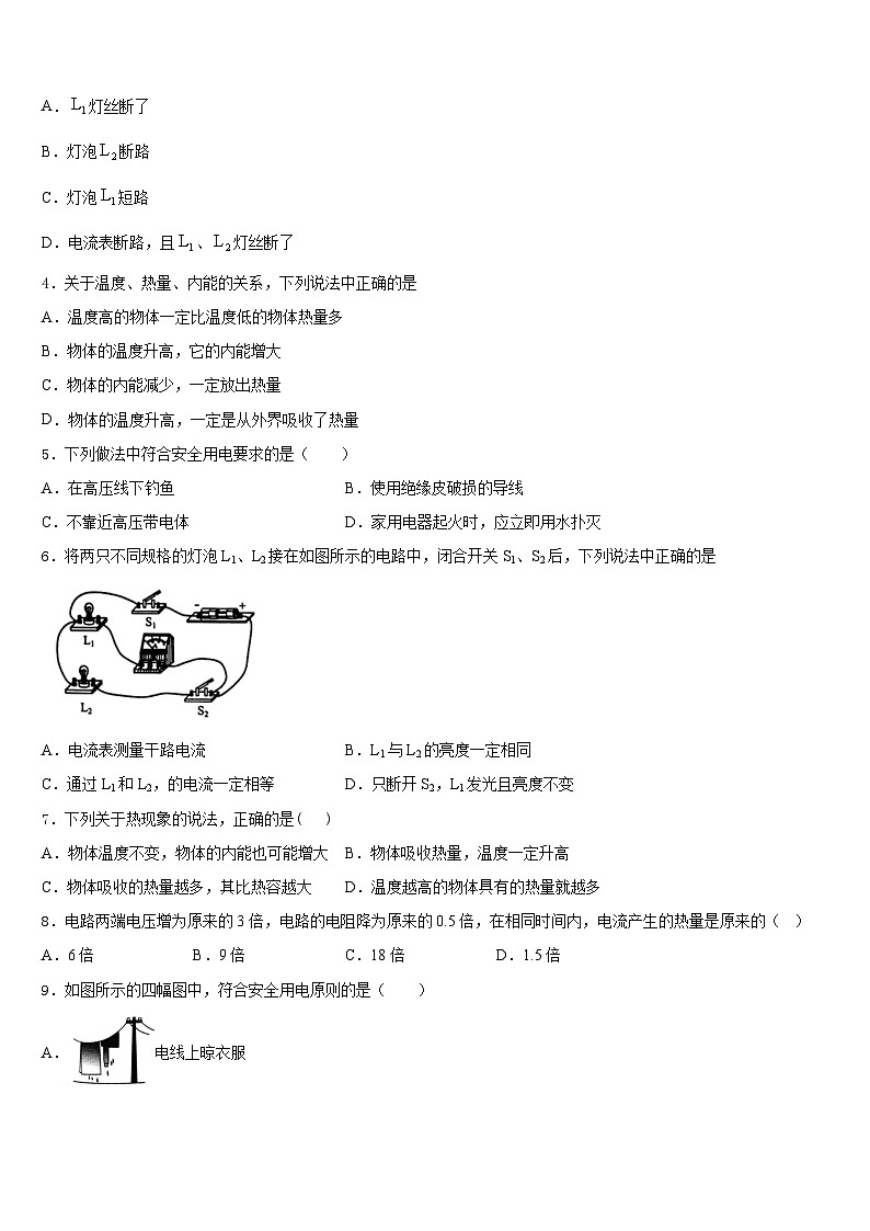 2023-2024学年陕西省西安市东仪中学物理九年级第一学期期末质量跟踪监视模拟试题含答案02