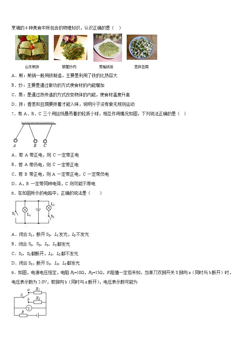 2023-2024学年重庆江南新区九上物理期末质量跟踪监视试题含答案第3页