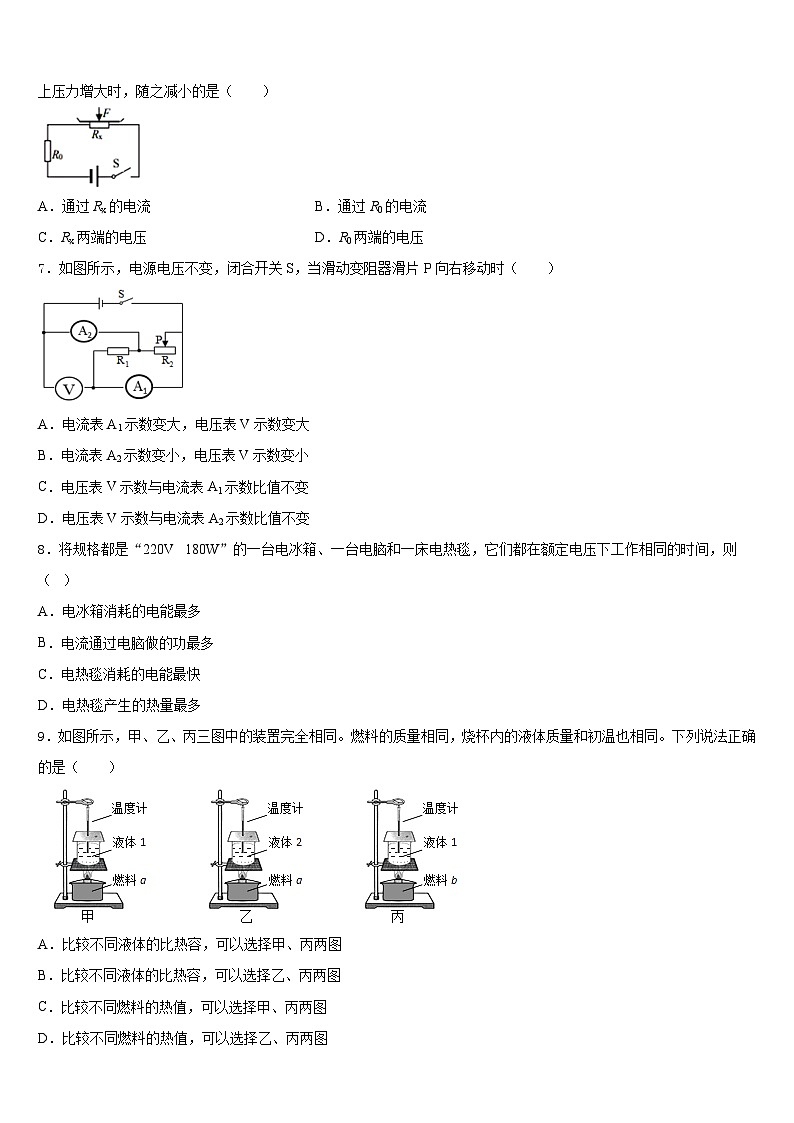 2023-2024学年陕西省延安市洛川县九年级物理第一学期期末调研模拟试题含答案第2页