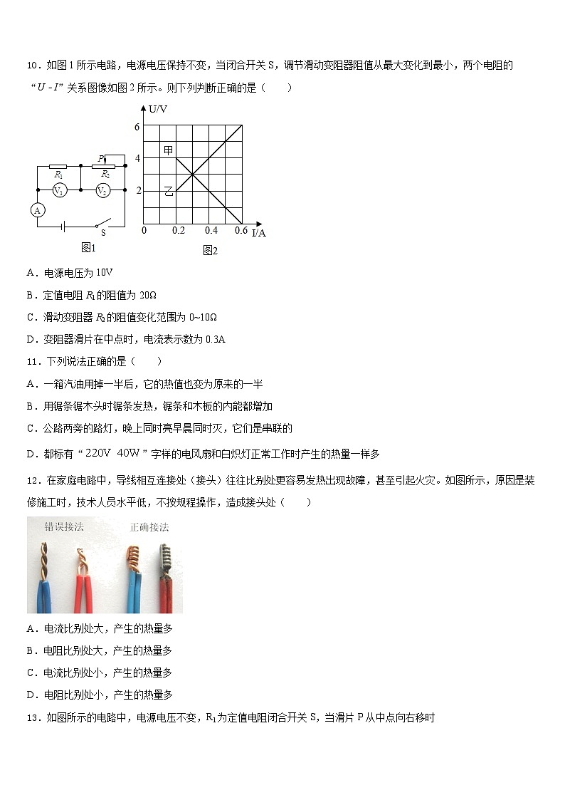 2023-2024学年陕西省延安市洛川县九年级物理第一学期期末调研模拟试题含答案第3页