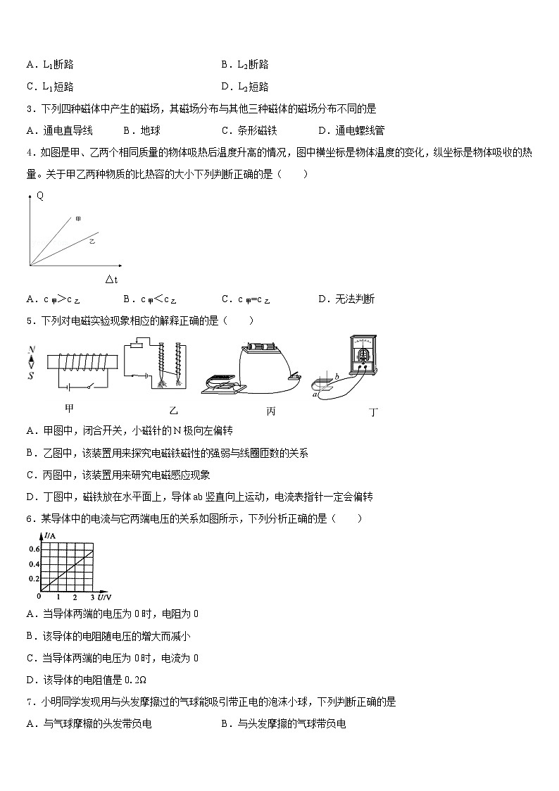 2023-2024学年鞍山市重点中学九年级物理第一学期期末复习检测模拟试题含答案02