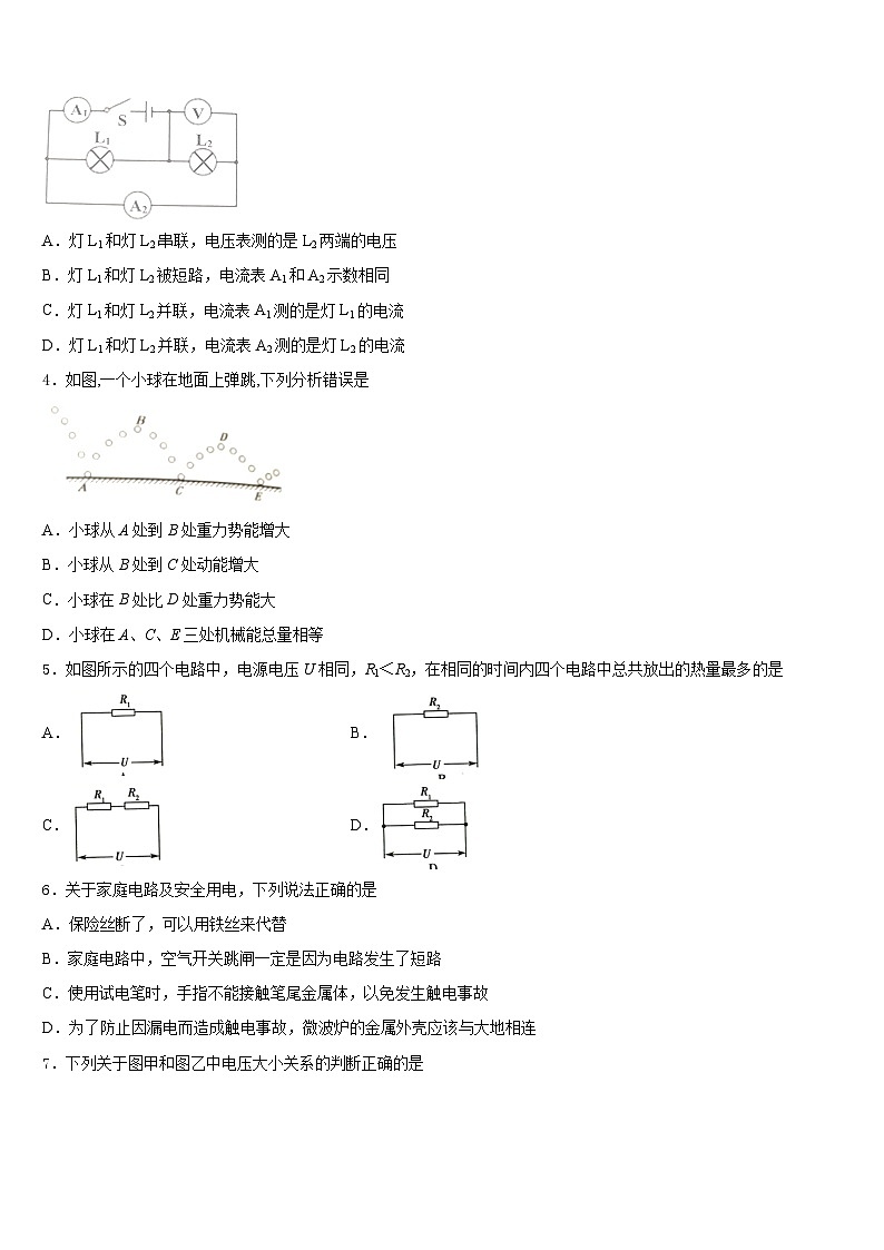 2023-2024学年黑龙江省哈尔滨市49中学物理九上期末预测试题含答案第2页