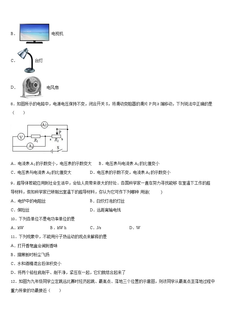 2023-2024学年黑龙江省哈尔滨市南岗区物理九上期末教学质量检测试题含答案第3页