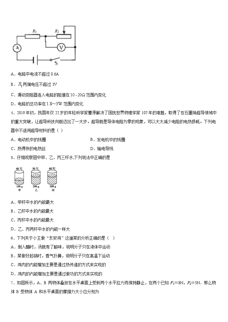 2023-2024学年青海省黄南市物理九年级第一学期期末达标检测试题含答案第2页