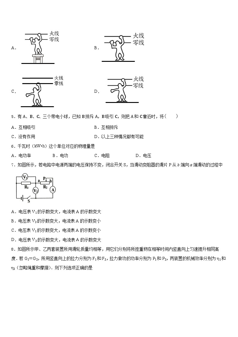 2023-2024学年黑龙江省鹤岗市物理九年级第一学期期末检测模拟试题含答案02