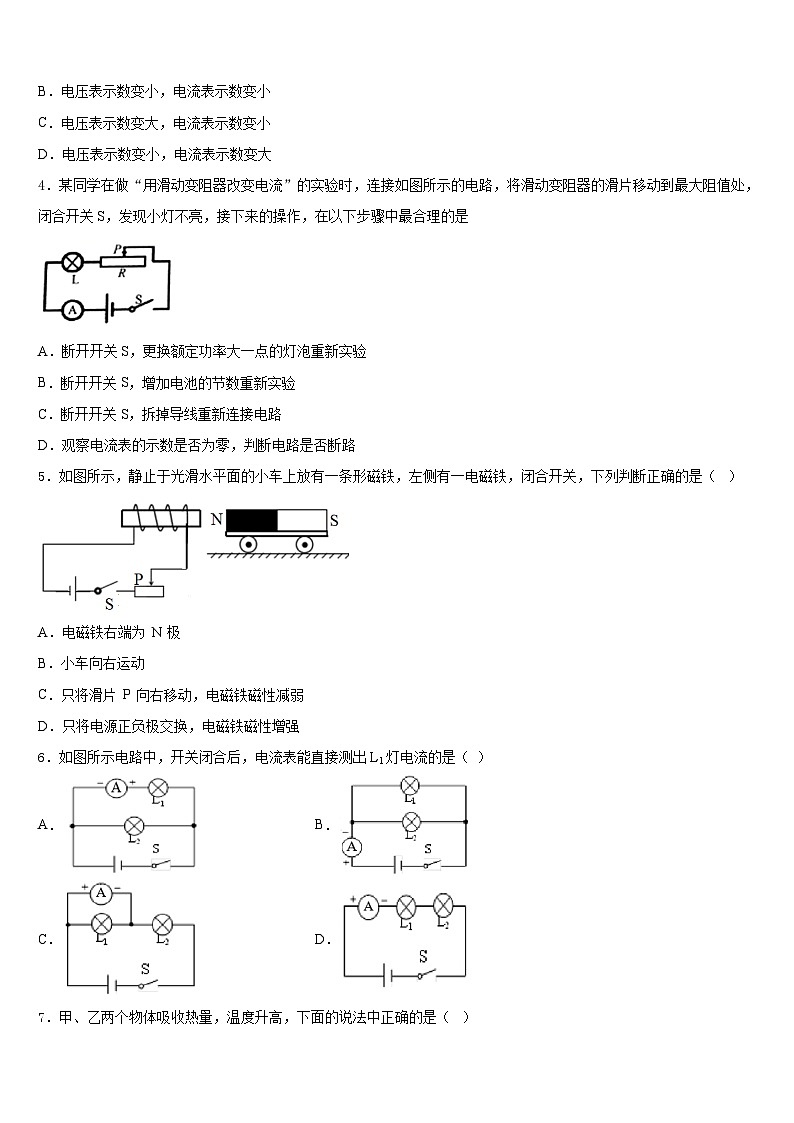 2023-2024学年黑龙江省鸡东县平阳中学物理九上期末综合测试模拟试题含答案02