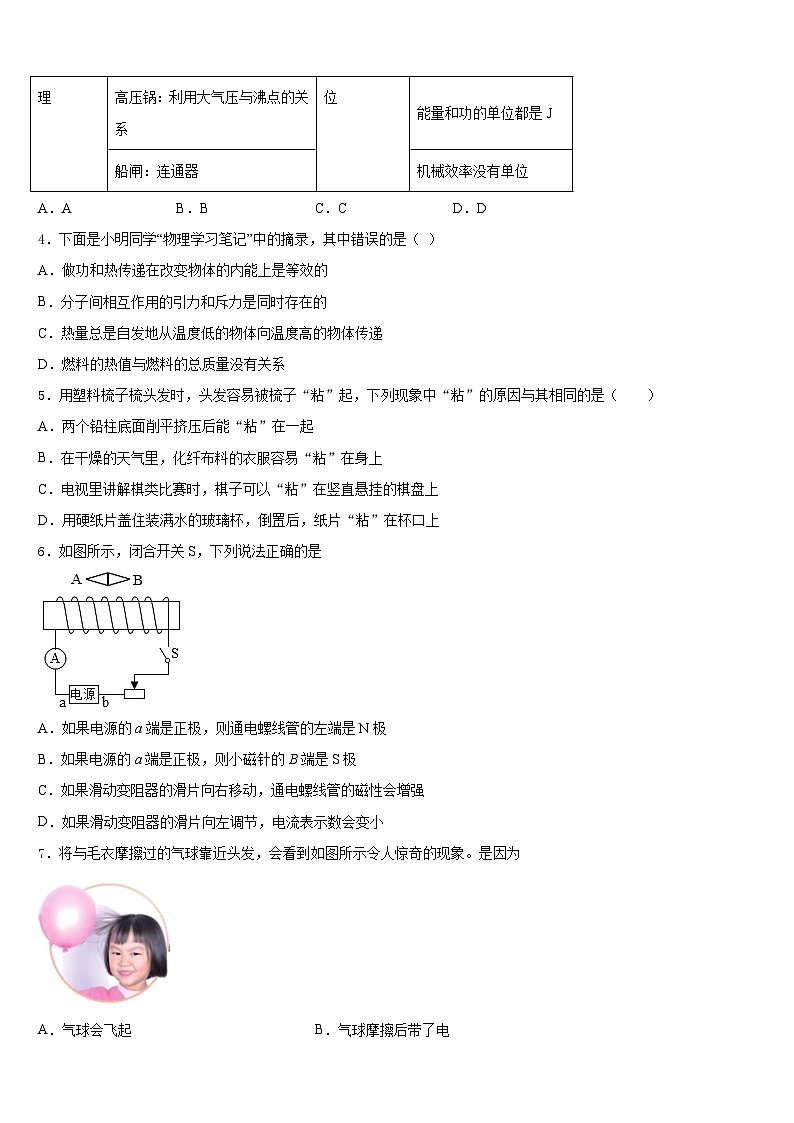 上海市静安区、青浦区2023-2024学年物理九年级第一学期期末复习检测模拟试题含答案第2页