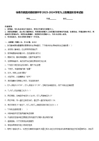 仙桃市西流河镇初级中学2023-2024学年九上物理期末统考试题含答案