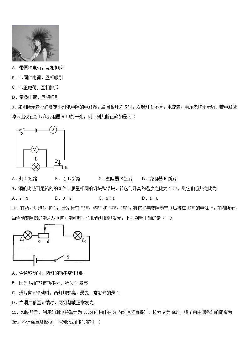 云南省西双版纳景洪市2023-2024学年九上物理期末达标测试试题含答案第3页