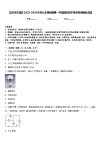 北京市东城区2023-2024学年九年级物理第一学期期末教学质量检测模拟试题含答案