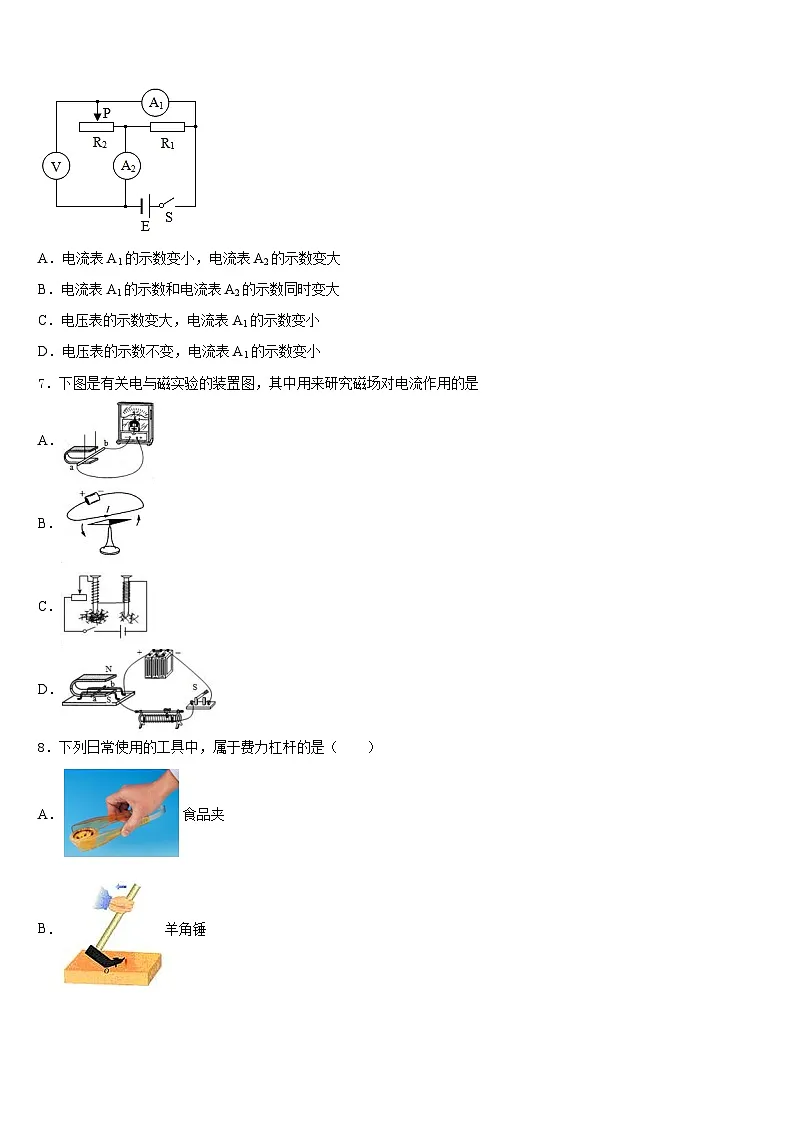 北京四中学2023-2024学年物理九年级第一学期期末联考试题含答案第3页
