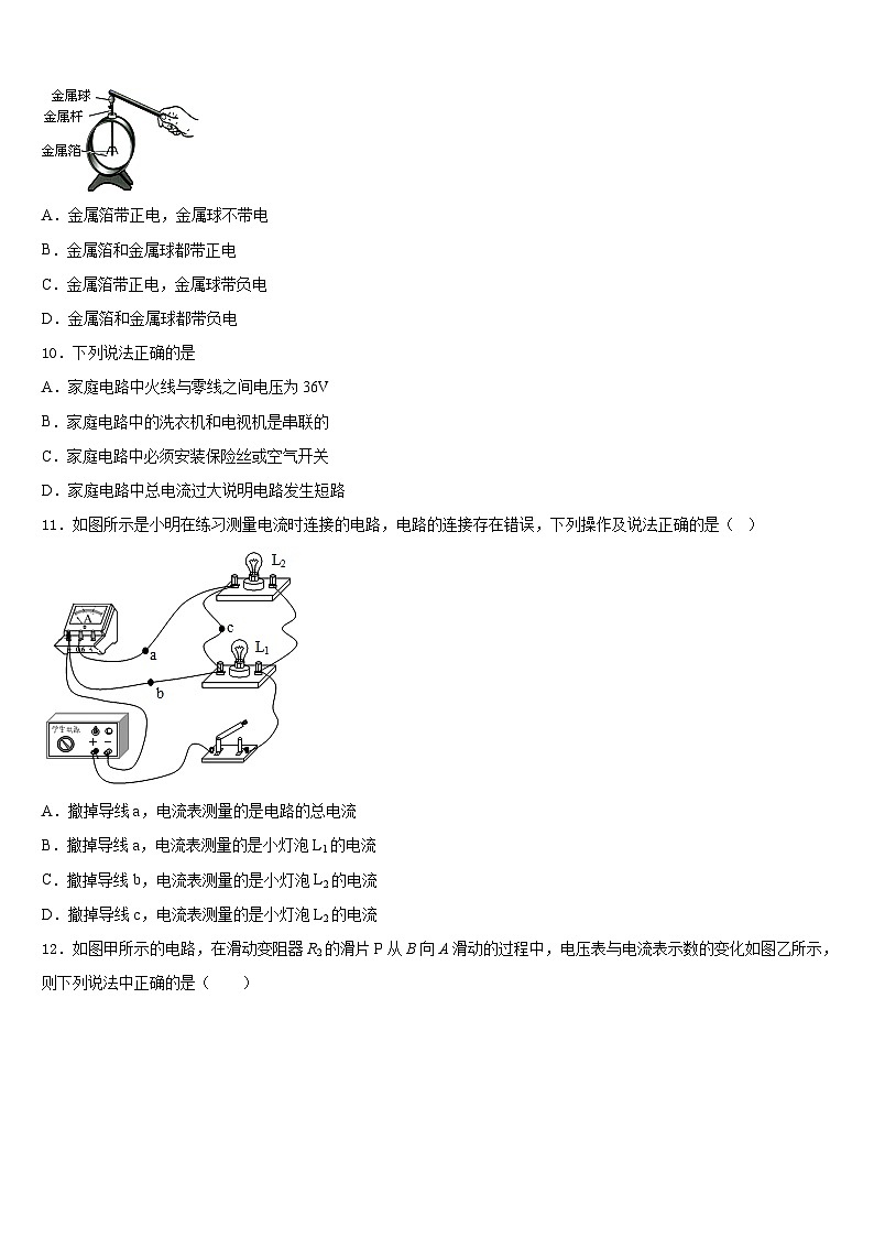 内蒙古巴彦淖尔市名校2023-2024学年物理九上期末质量检测试题含答案03