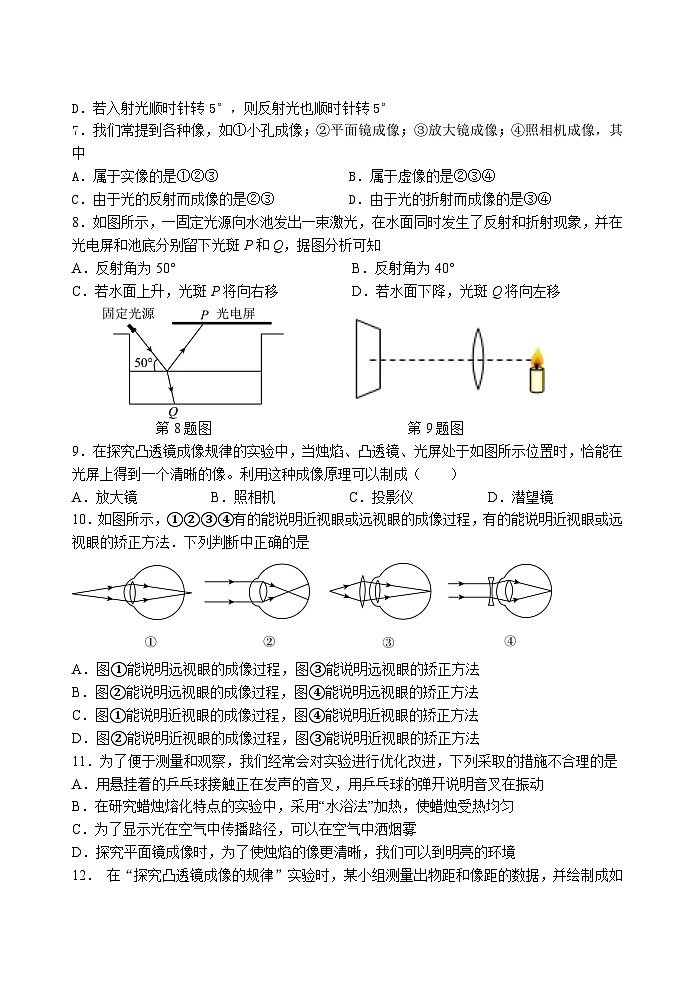 江苏省连云港市灌南县扬州路实验中学2022-2023学年度上学期八年级物理试题（附答案）02